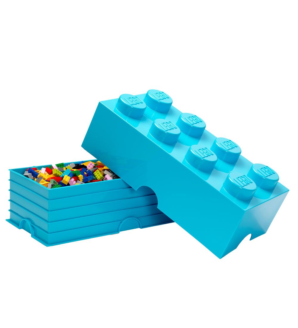 LEGO® Storage Storage Box - 50x25x18 - 8 Knobs - Medium Azur