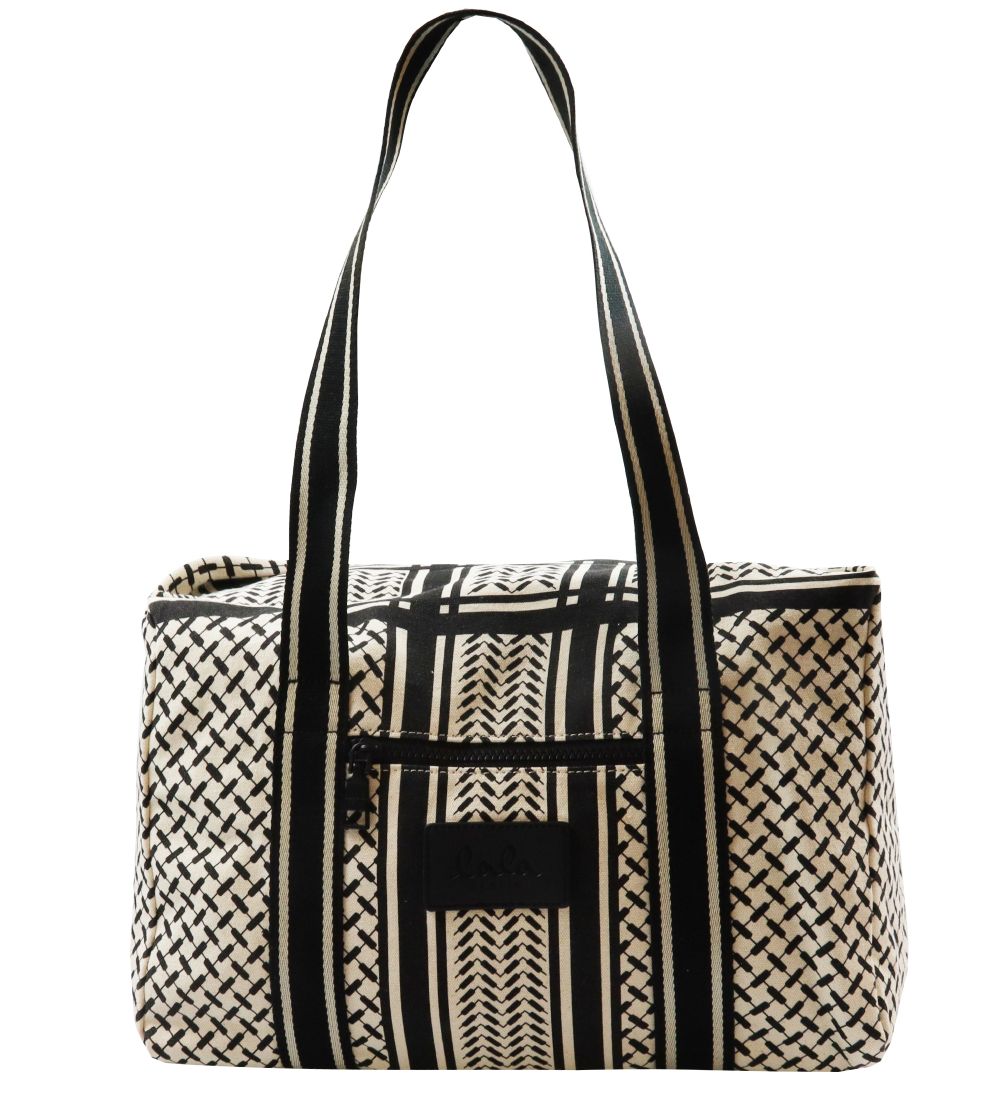lala berlin small bag muriel kufiya off white black