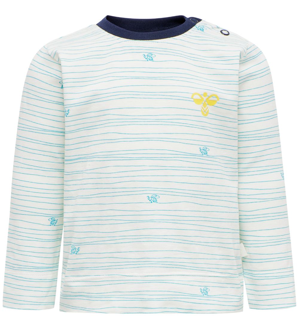 Hummel Long Sleeve Top - hmlStorm - White w. Stripes