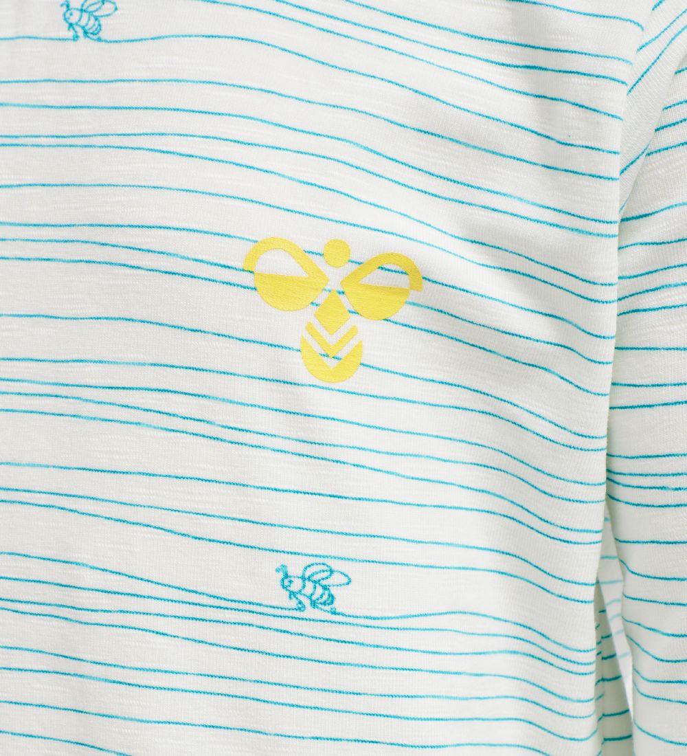 Hummel Long Sleeve Top - hmlStorm - White w. Stripes