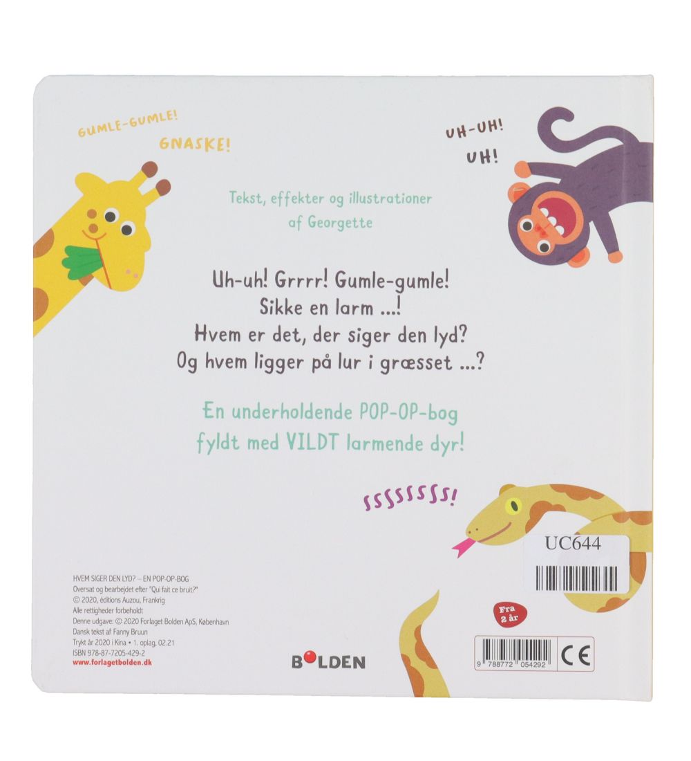 Forlaget Bolden Pop-up Book - Who Says That Sound? - Danish