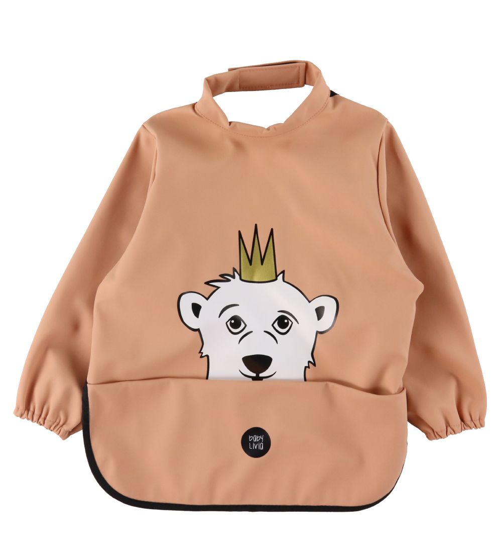 babyLivia Apron - PU - Muted Clay w. Isaac the Polar Bear