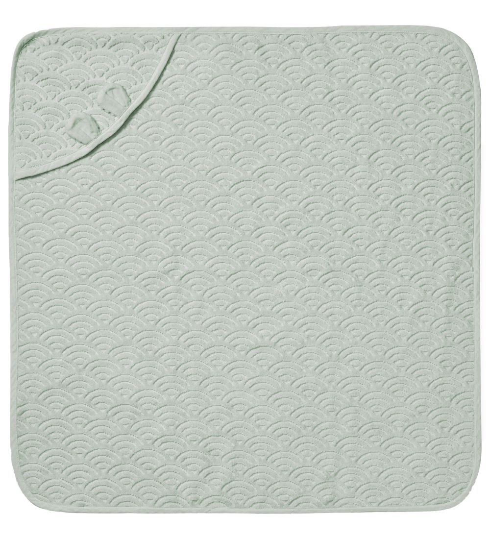 Serviette pour bébé Cam Cam - 80x80 cm - Dusty Green av. Oreille