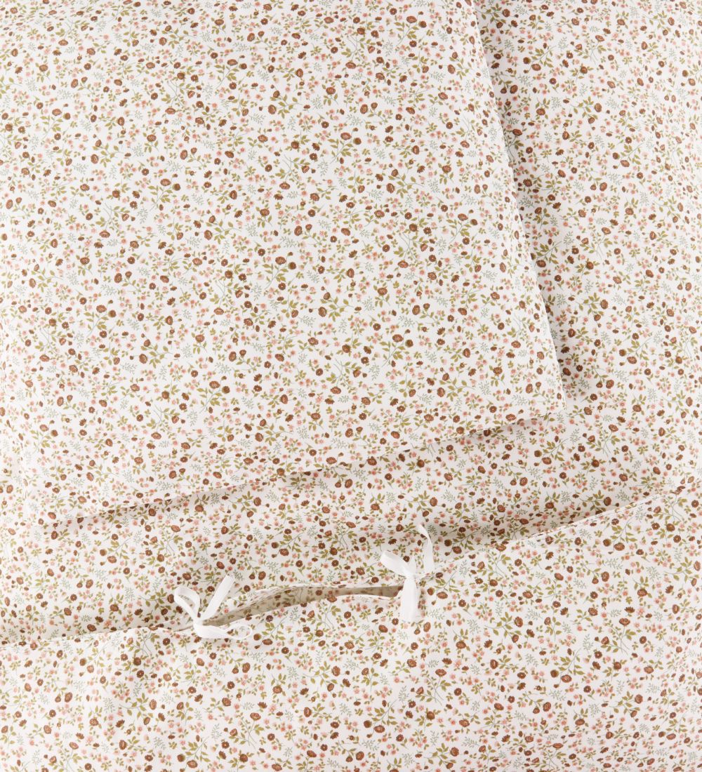 Nørgaard Madsens Duvet Cover - Baby - Red/Brown w. Flowers
