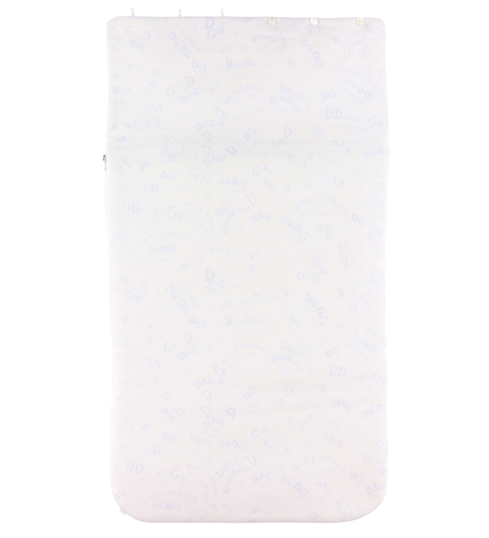 Dolce & Gabbana Åkpåse - 80 cm - Vit m. Blå Logotyper