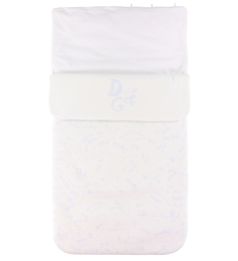 Dolce & Gabbana Åkpåse - 80 cm - Vit m. Blå Logotyper