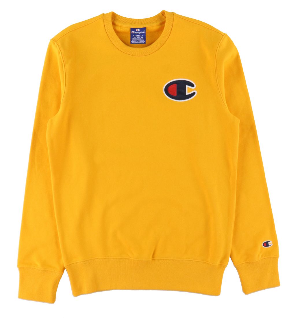 Champion Fashion Sweatshirt - Yellow w. Logo » Fast Shipping