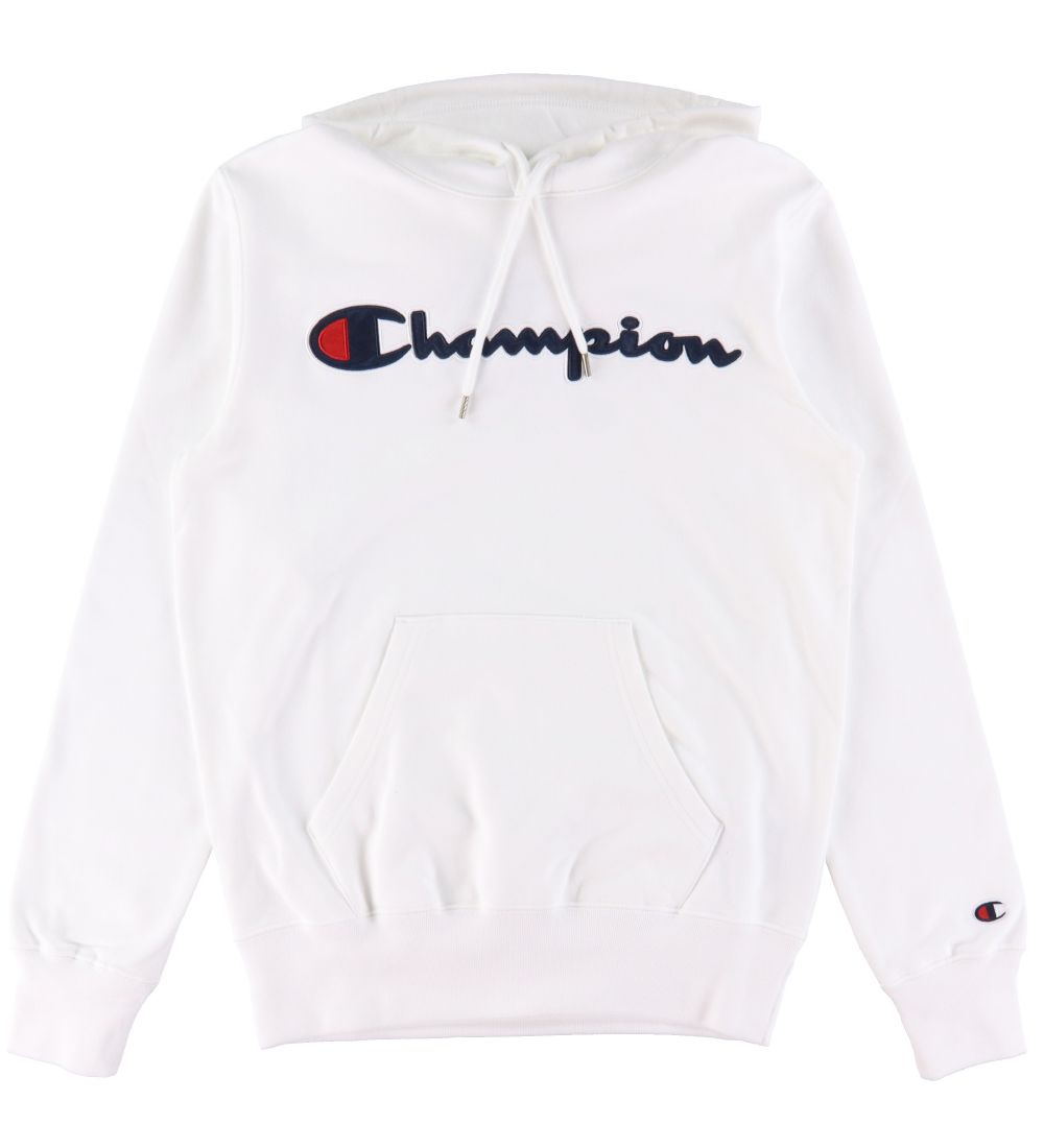 Champion Fashion Hoodie - White w. Logo - Buy Right Now
