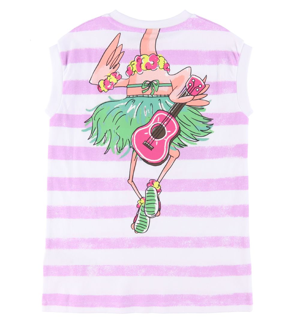Stella McCartney Kids Kleid - Lila/Weiß gestreift m. Flamingo