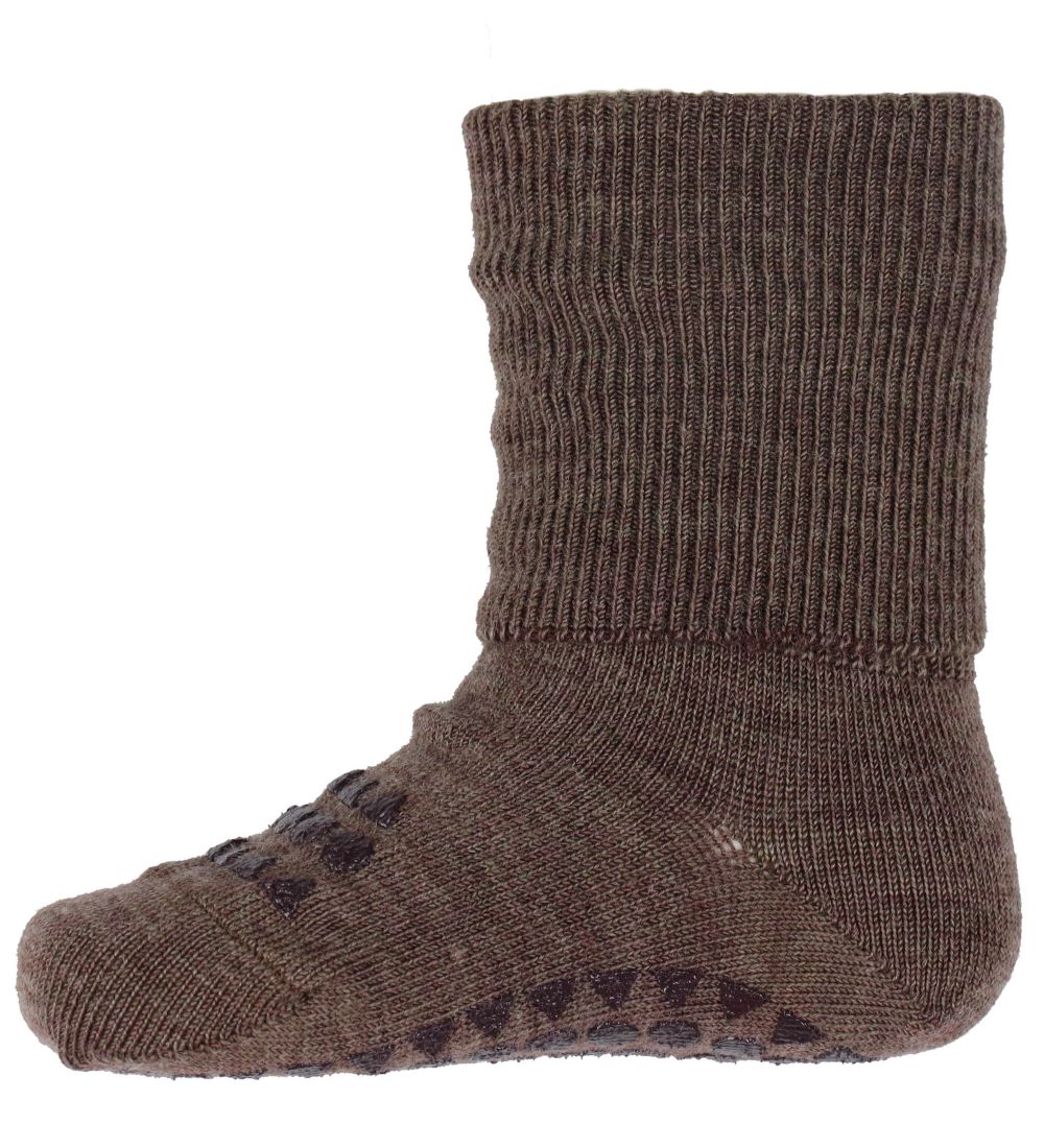 GoBabyGo rutschfeste Socken - Wolle - Braun