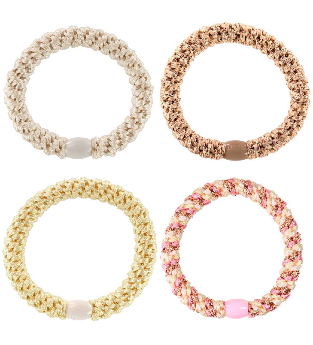 Bandeaux à Cheveux Elastiques Kknekki - 4 Pack - Jaune/Blanc/Bei
