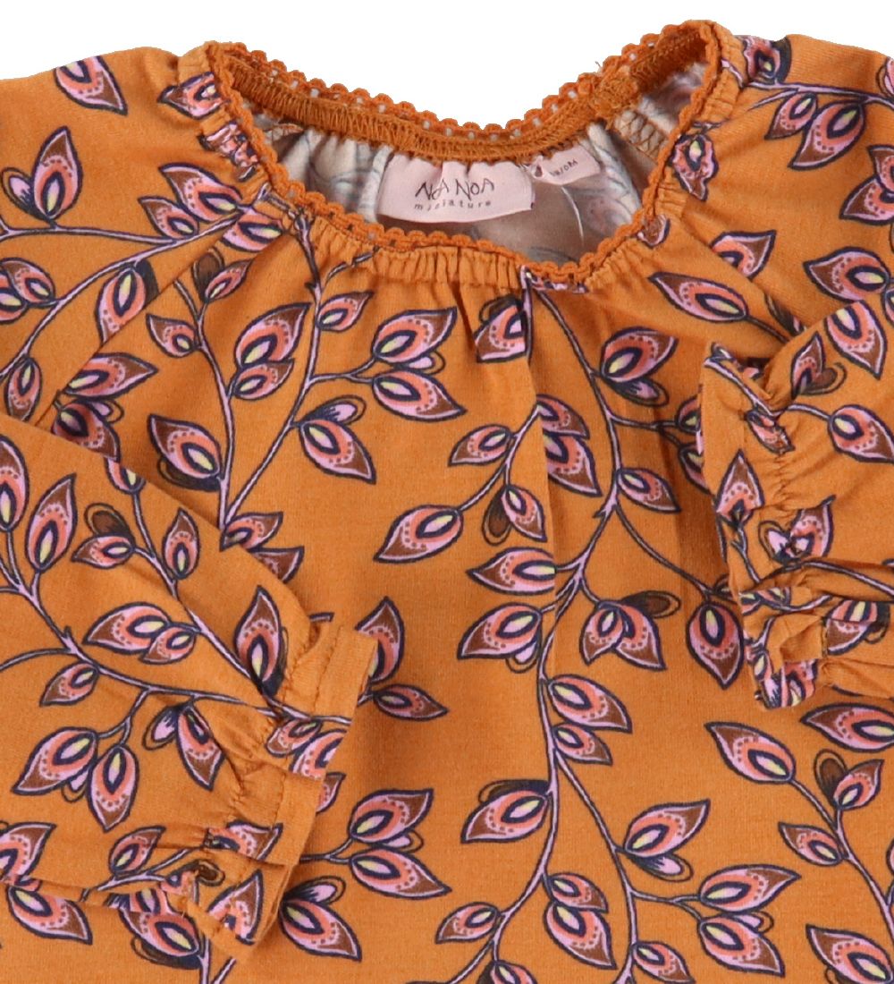 Noa Noa miniature Blouse - Brown w. Leafs