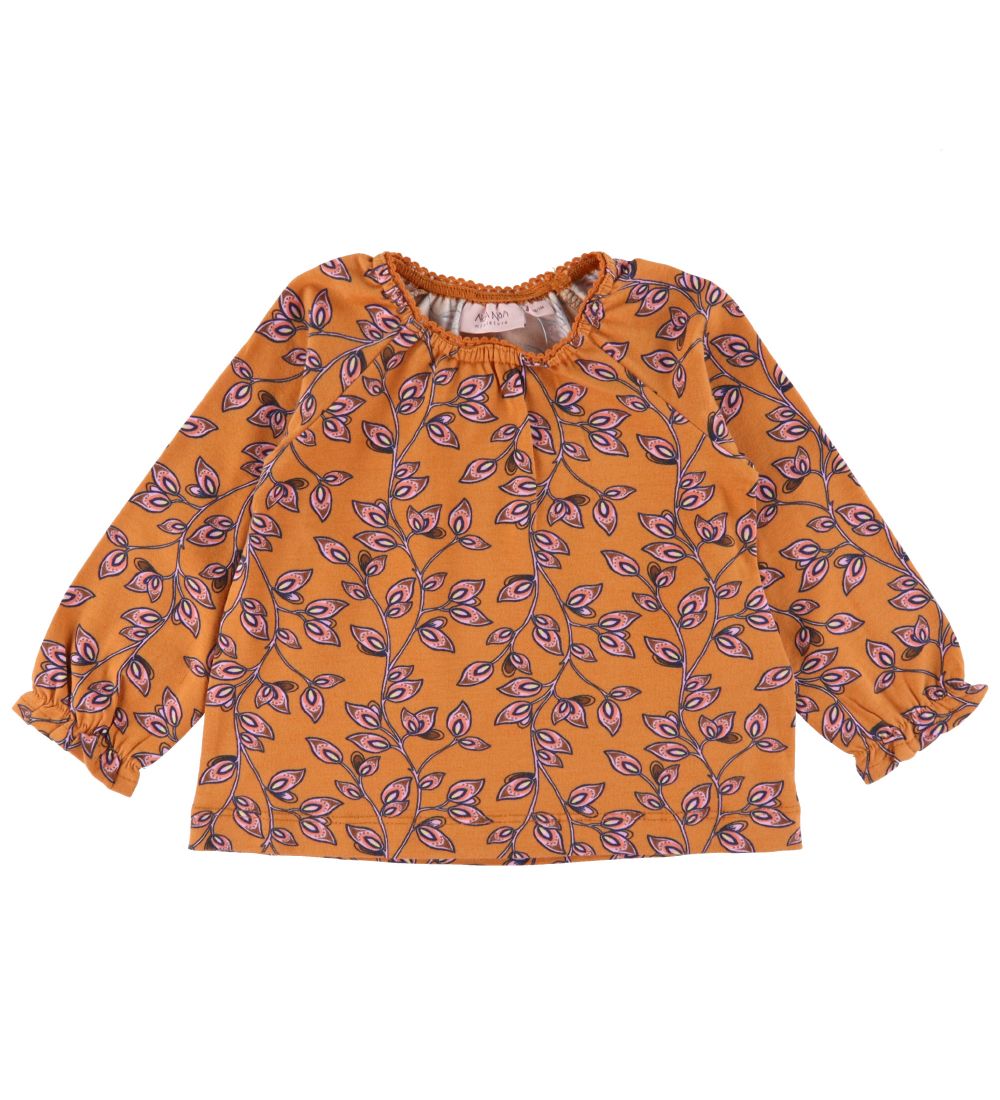 Noa Noa miniature Blouse - Brown w. Leafs