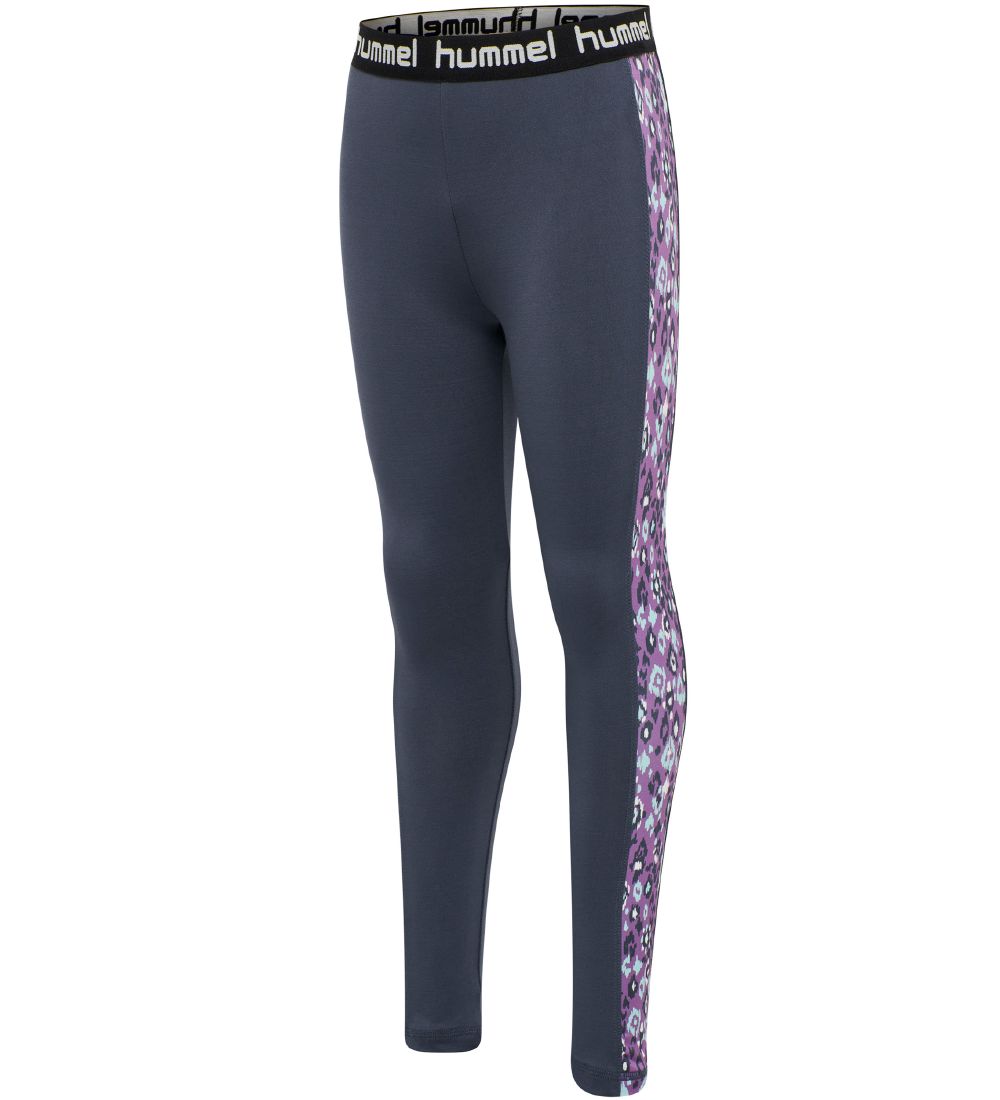 Hummel Tights - Nanna - Navy/Purple w. Leo