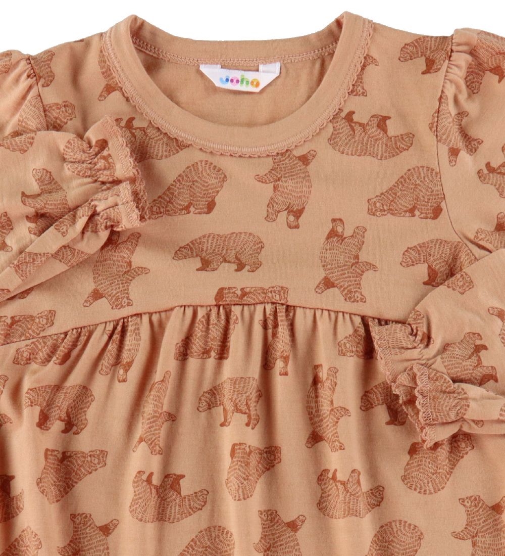 Joha Dress - Wool - Light Brown w. Bears