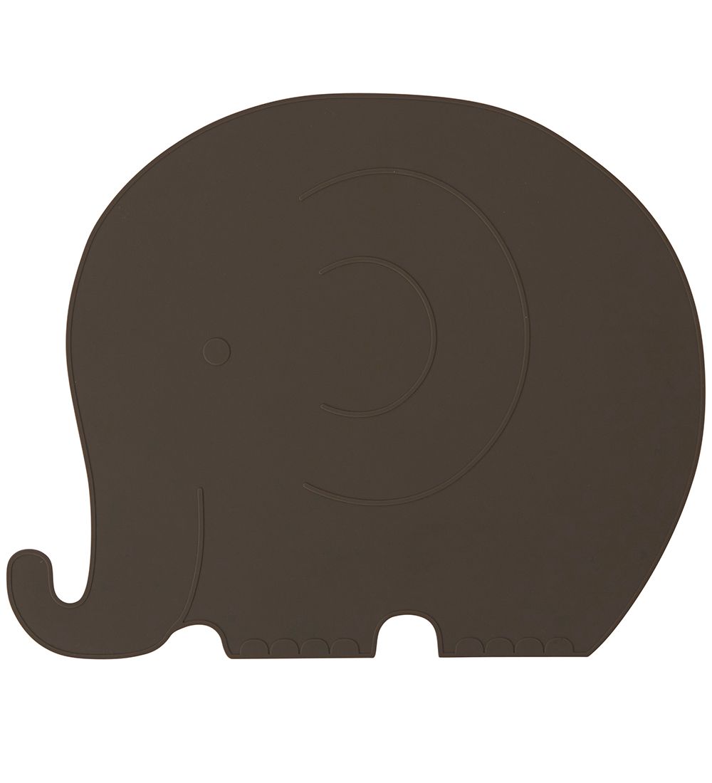 OYOY Placemat - Silicone - Henry Elephant - Choco