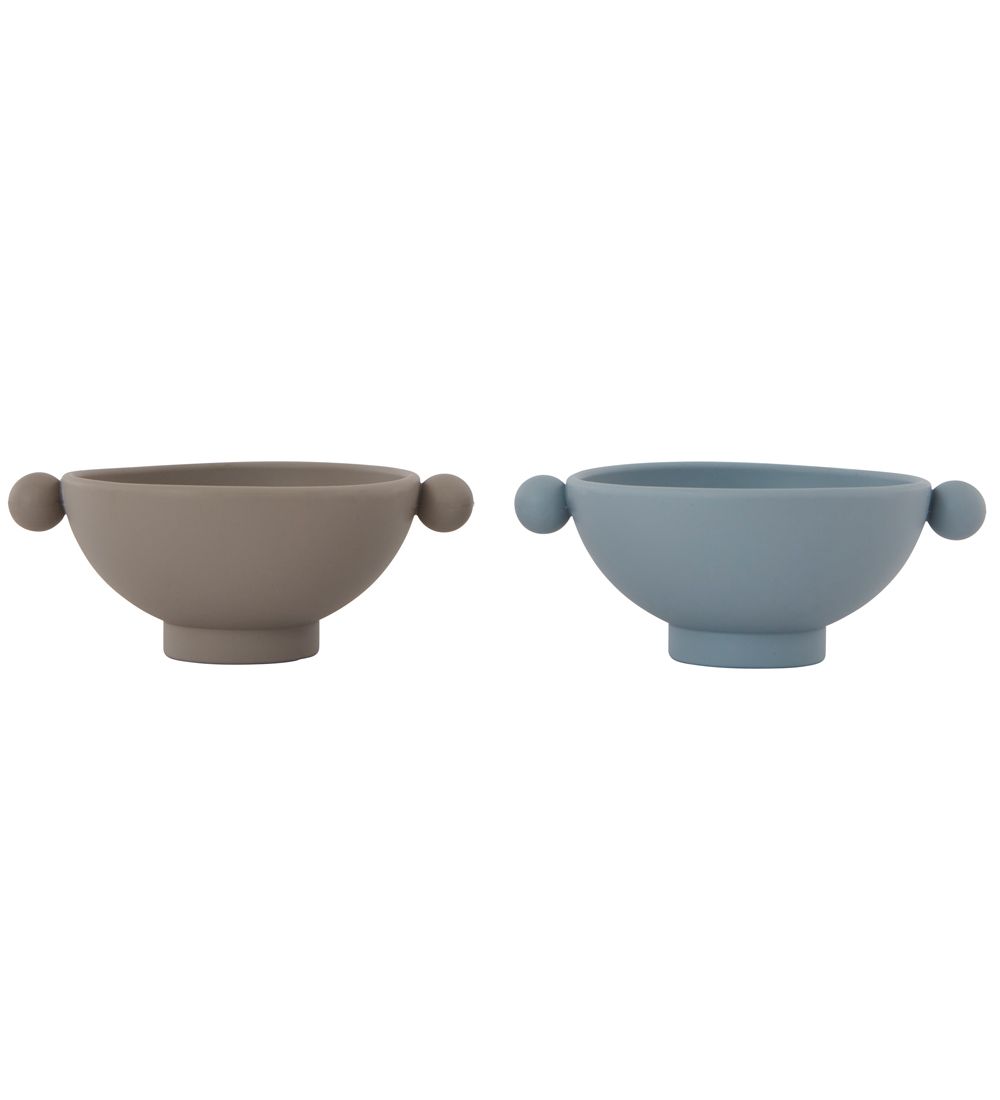 OYOY Bowl - Tiny Inca - 2 pcs - Dusty Blue/Clay