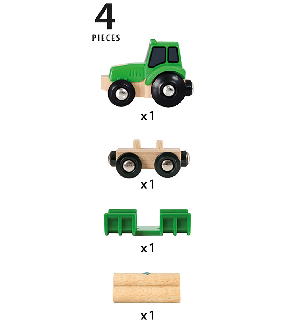BRIO Tractor w. Load - 4 Pieces 33799