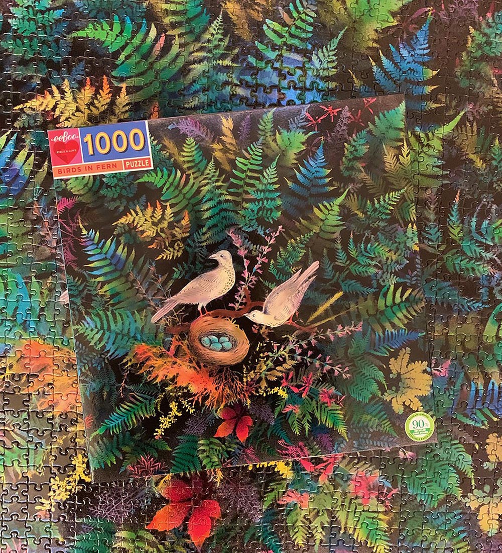 Eeboo Puzzle - 1000 Pieces - Birds In Fern