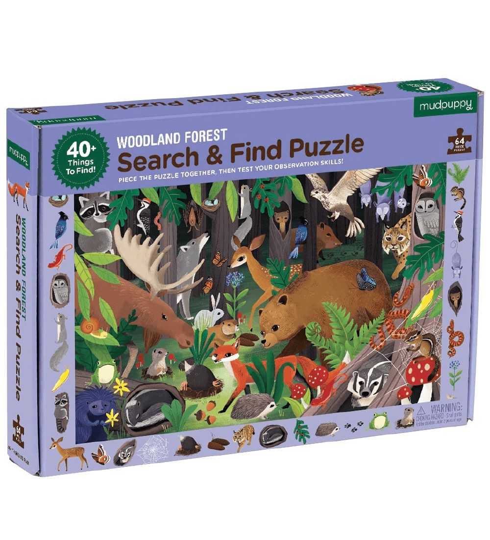 Mudpuppy Puzzle - Search And Find - 64 pcs - Woodland Forest