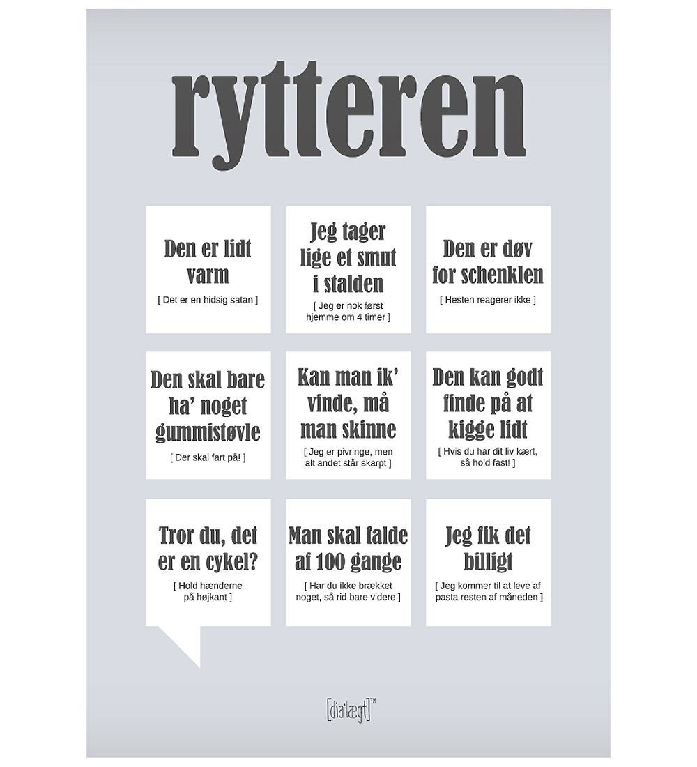 Dialægt Poster - 30x42 - Rytteren