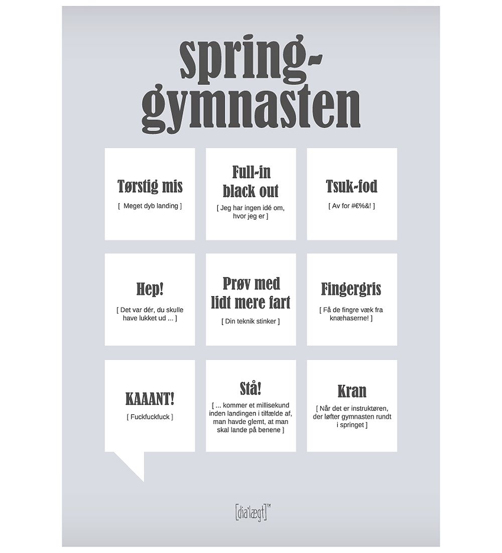 Dialægt Poster - 30x42 - Spring-Gymnasten