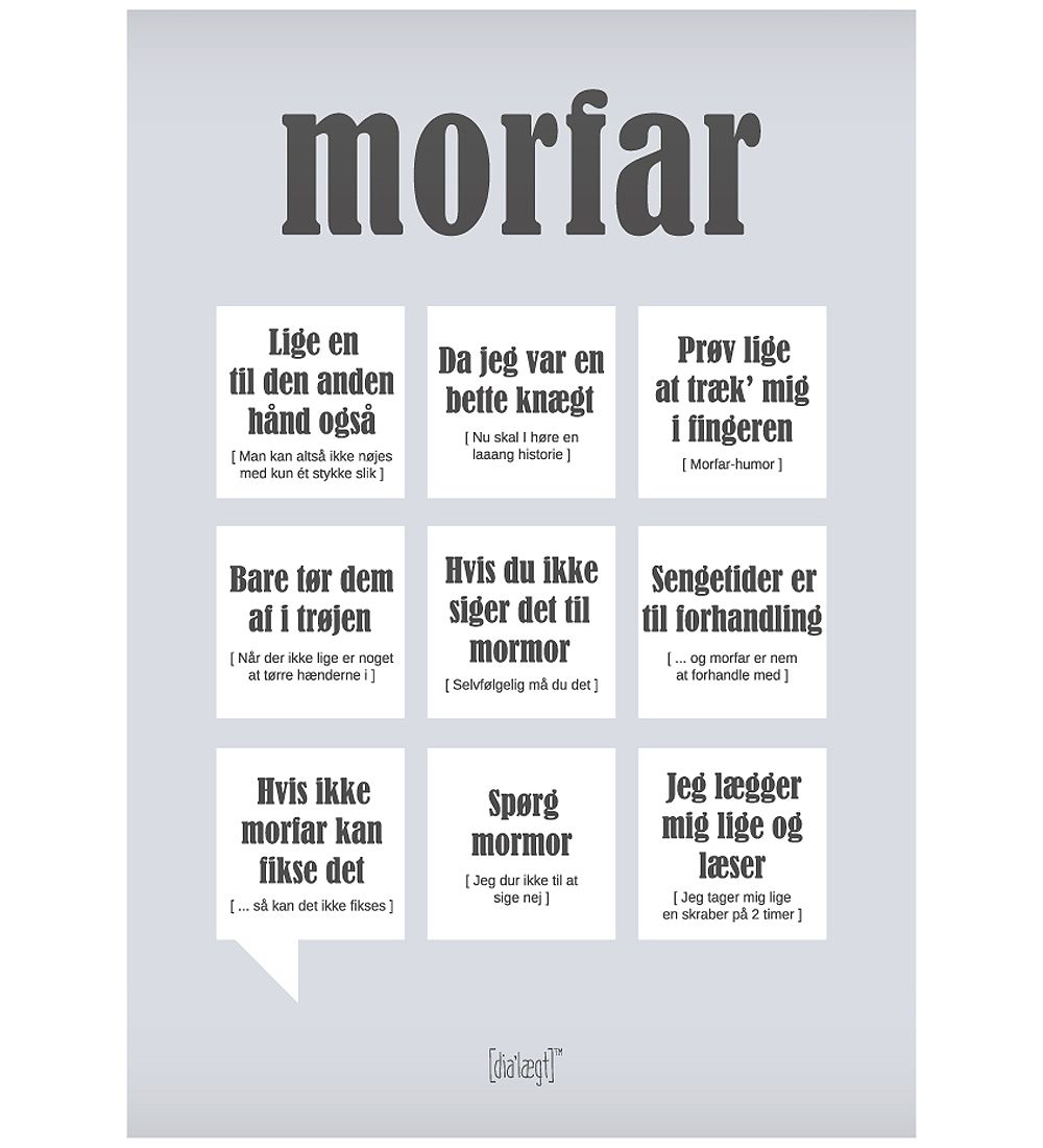Dialægt Poster - 50x70 - Morfar