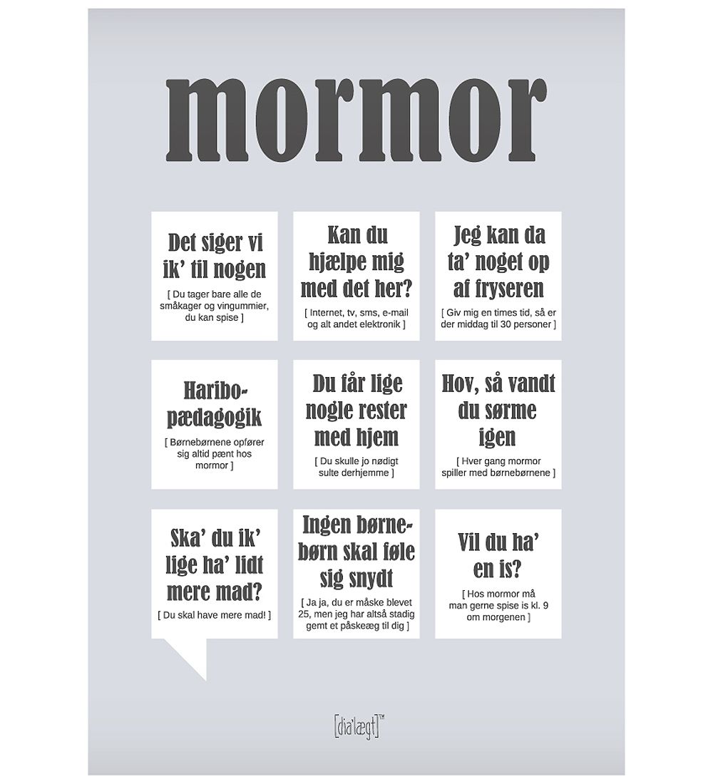 Dialægt Poster - 50x70 - Mormor
