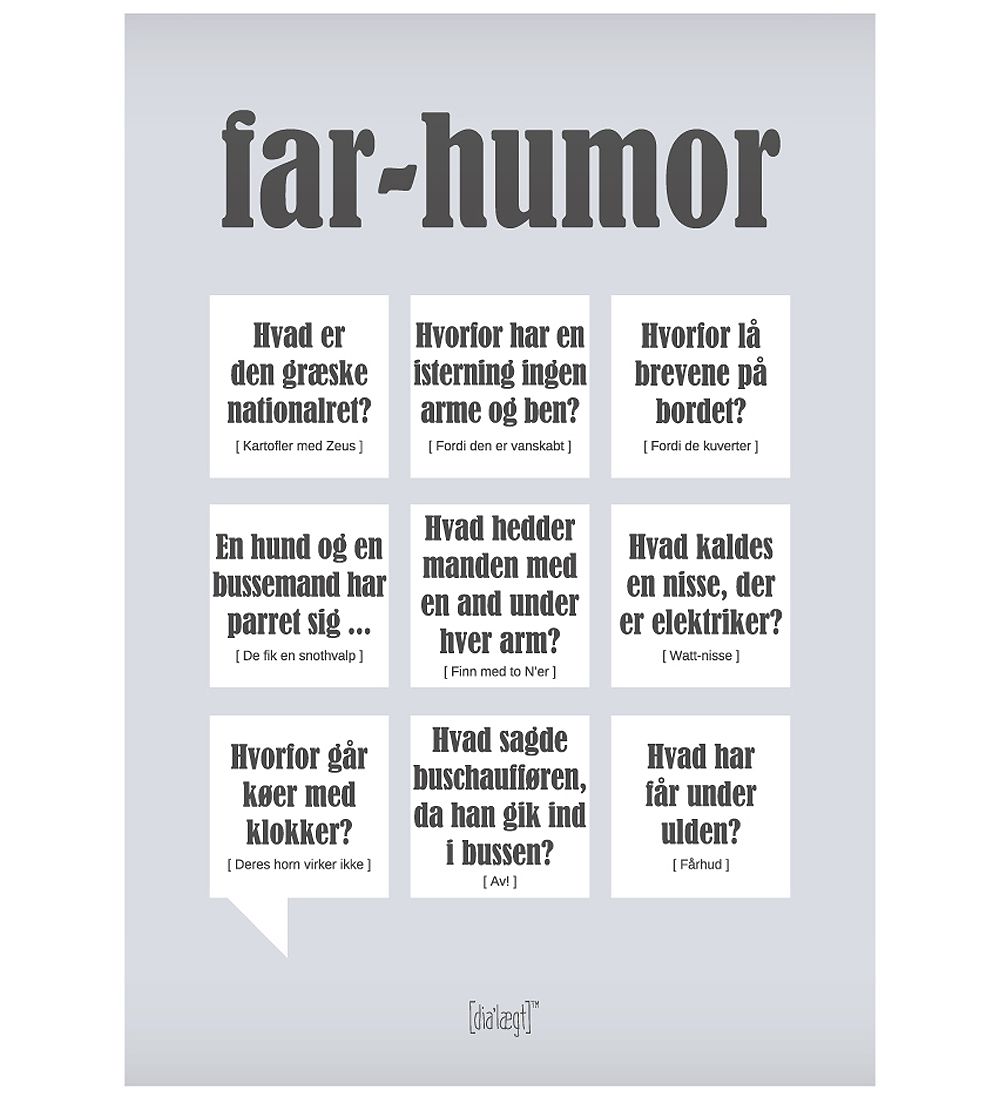 Dialægt Poster - 50x70 - Far Humor