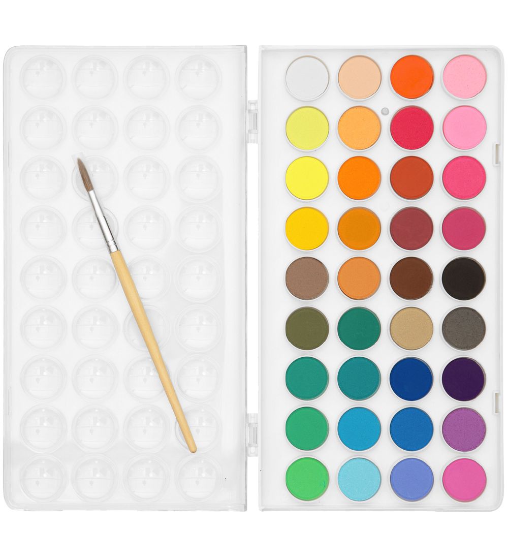 Ooly Watercolours w. Brush - Paint Pods - 36 pcs - Multicoloured
