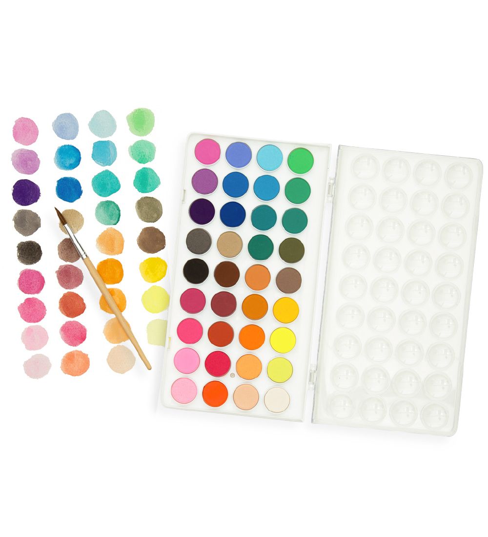 Ooly Watercolours w. Brush - Paint Pods - 36 pcs - Multicoloured