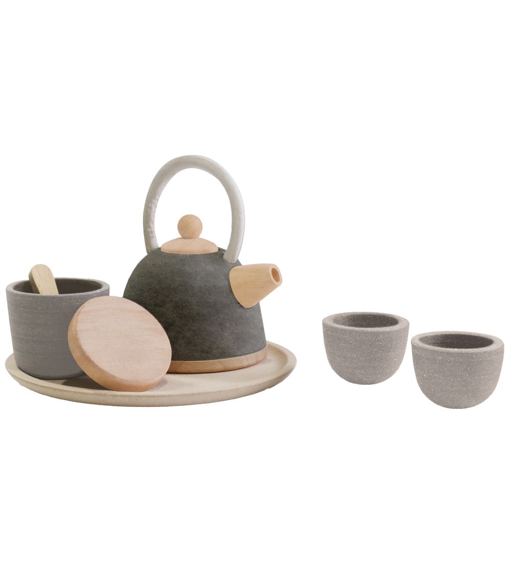 PlanToys Classic Tea Set - Nature/Grey