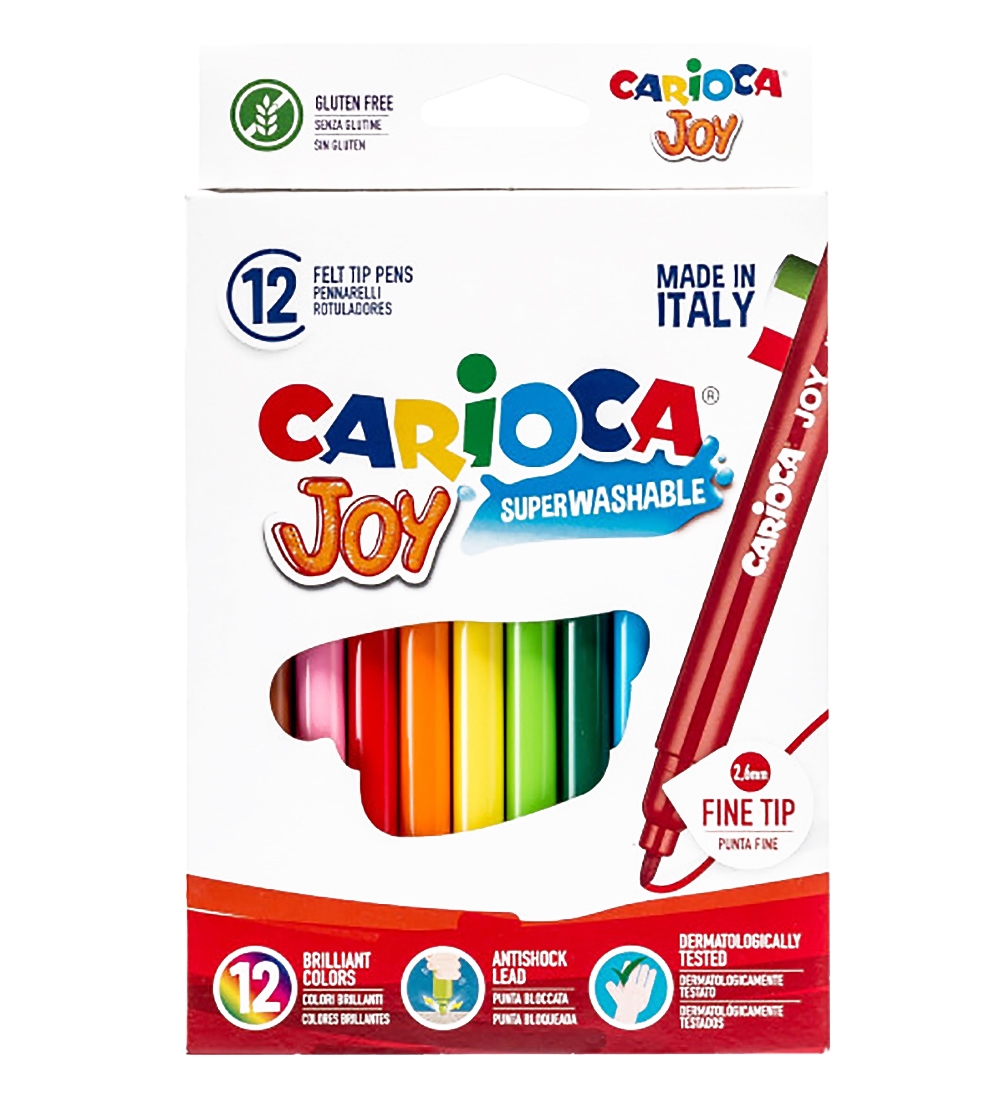 Carioca Fine Tip Tuschpennor - 12 st - Flerfärgad