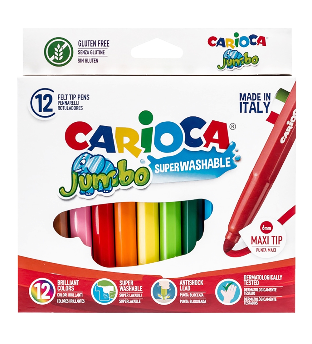 Carioca Maxi Tip Markers - 12 pcs - Multicoloured