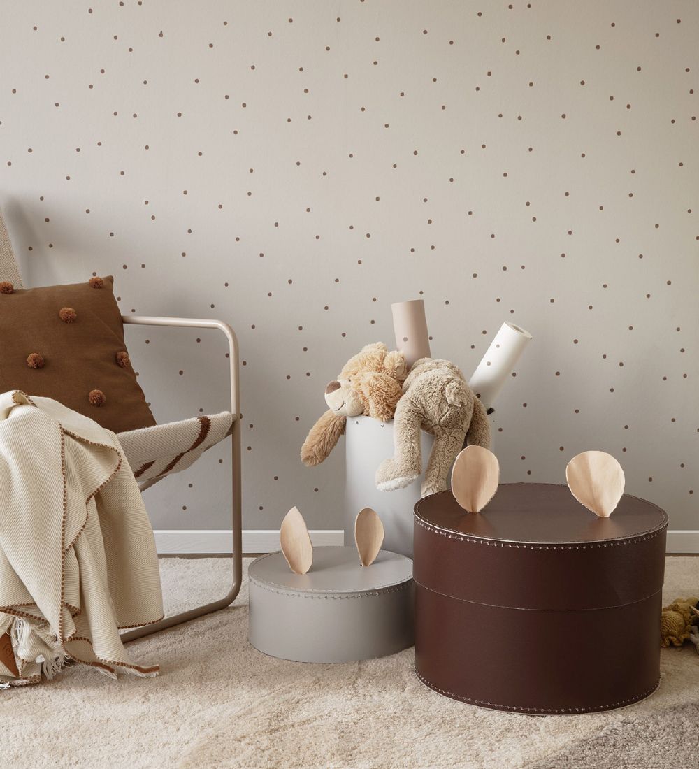 ferm Living Cushion - 48x48 - Sugar Kelp Mustard w. PomPom