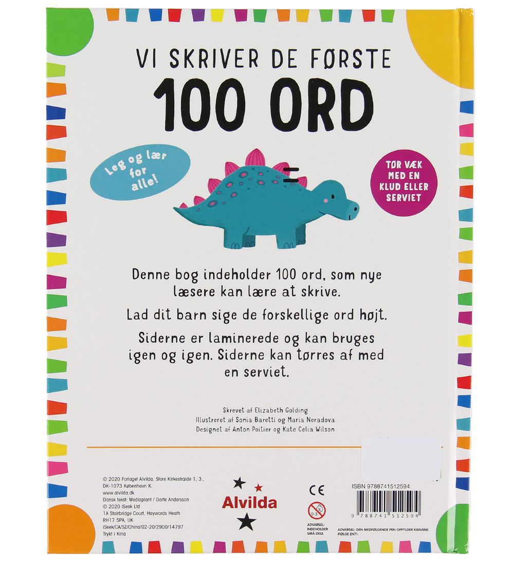 Alvilda Book - Skriv og Visk ud - De Første 100 O - Danish