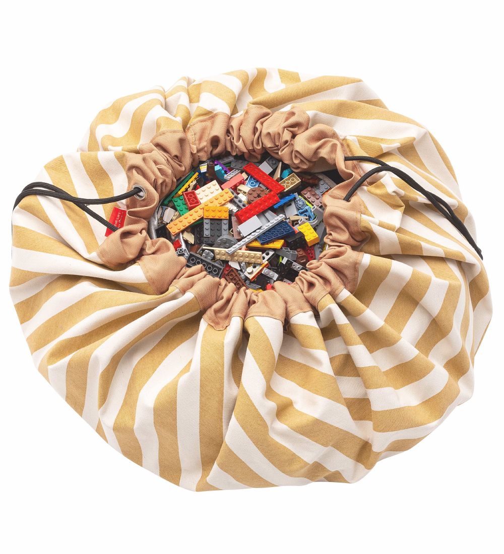 Play&Go Leikfangateppi - Ø140 cm - Rönd Mustard