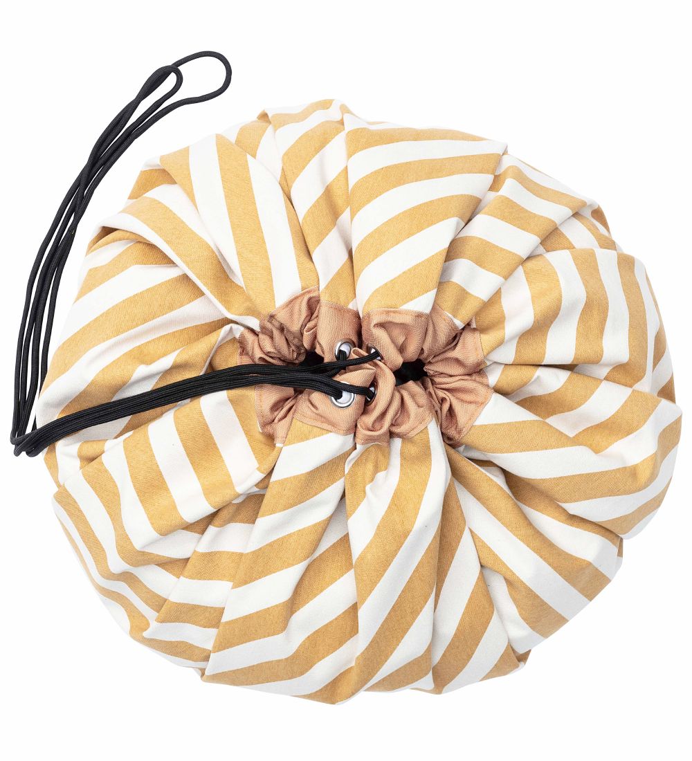 Play&Go Leikfangateppi - Ø140 cm - Rönd Mustard