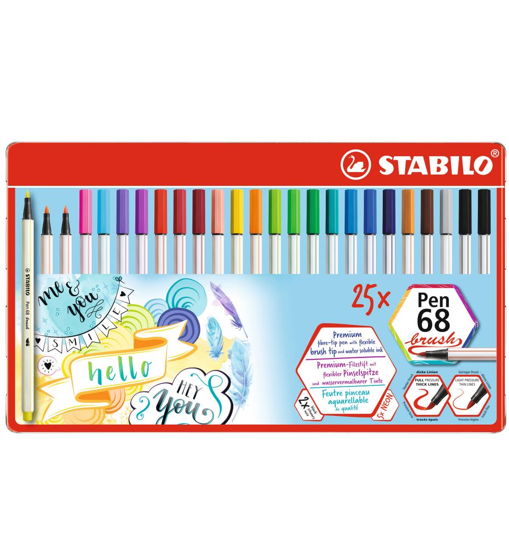 Stabilo Markers - Pen 68 Brush - 25 pcs. - Multicolour