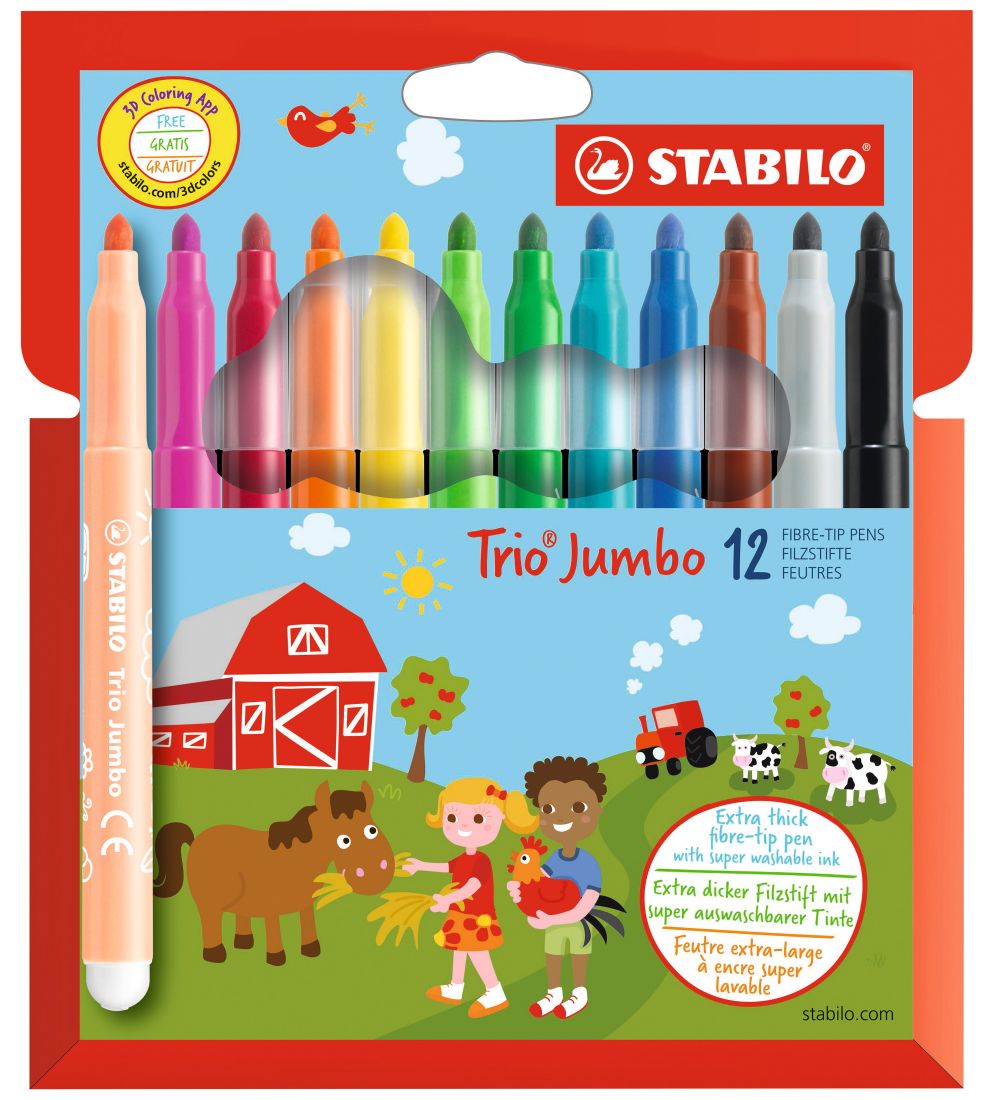 Stabilo Markers - Trio Jumbo - 12 pc. - Multicolour