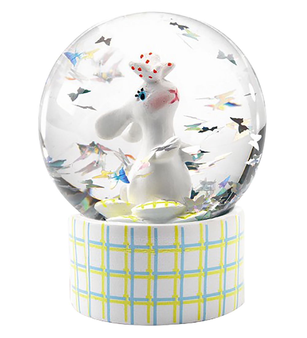 Djeco Snow Globe - 6 cm - White w. Rabbit