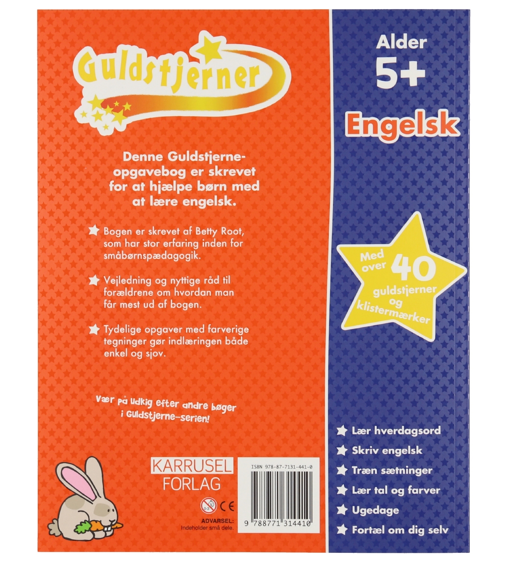 Karrusel Forlag Activity Book - Gold Stars - English