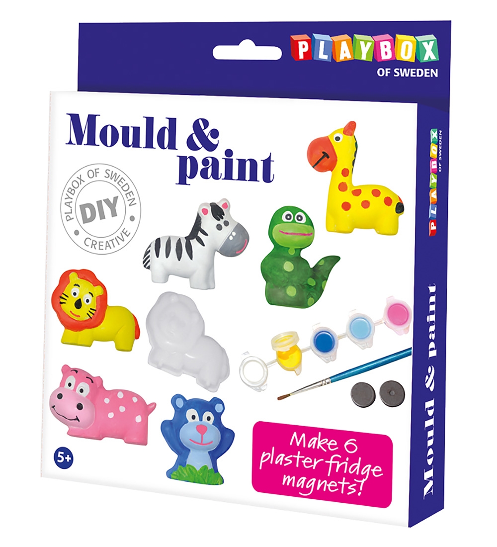 Playbox Mould & Paint - Plaster Magnets - Animals