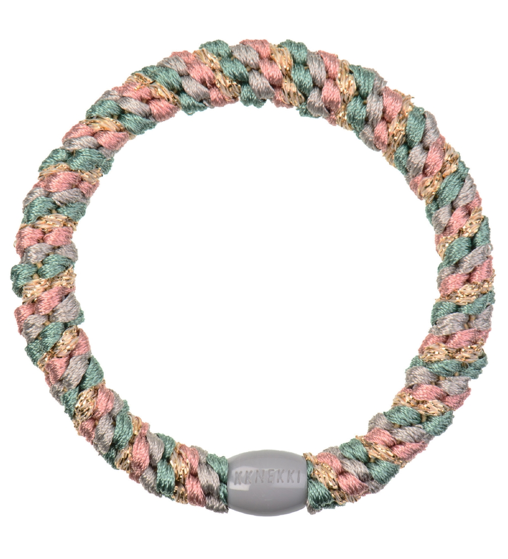 Kknekki Haarelastiek - Roze/Groen Glitter