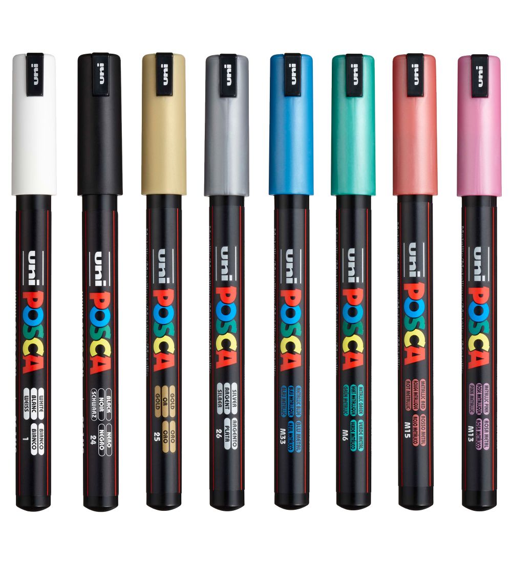 Posca Markers - PC-1MR - 8 pcs - Metallic Multicolour