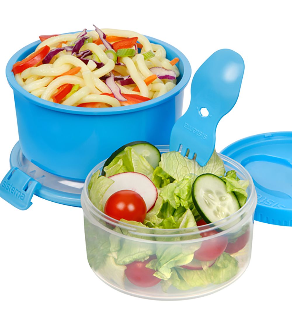 Sistema Lunchbox w. Cutlery Lunch Stack 965 ml Blue