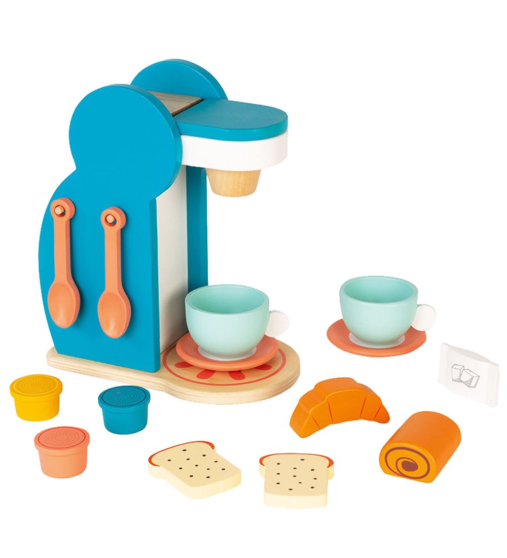 Janod Toy - Wood - Coffee machine w. Breakfast