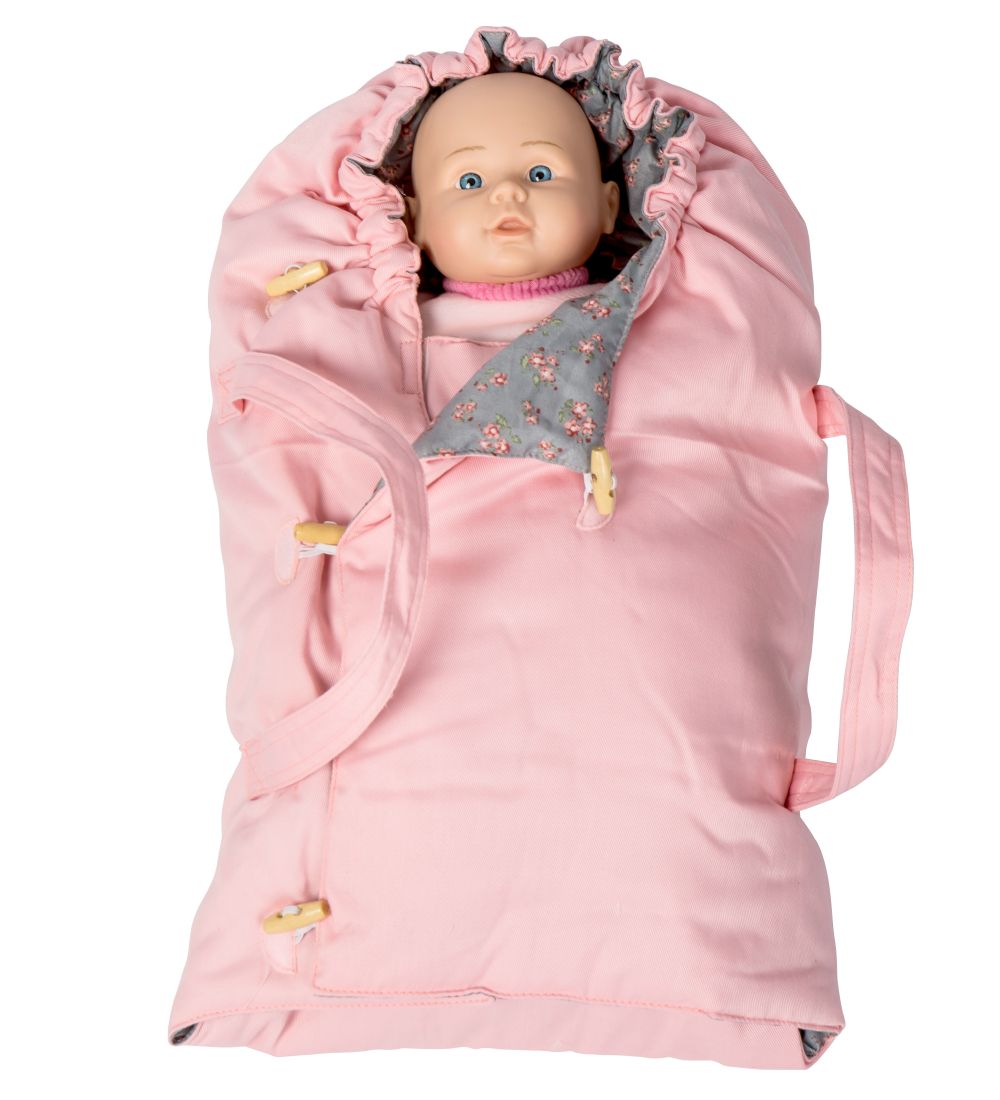 Mini Mommy Footmuff for Dolls - Deluxe Pink / Gray