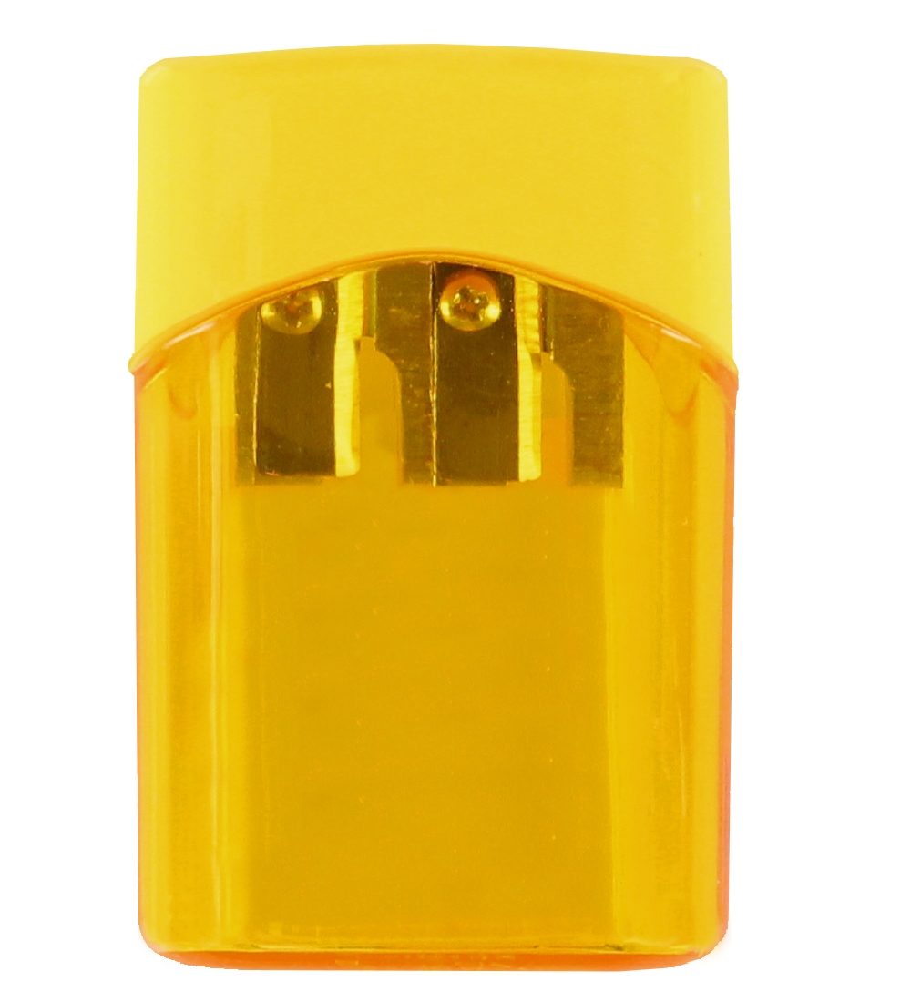 Linex Sharpener - Double - Yellow w. Container