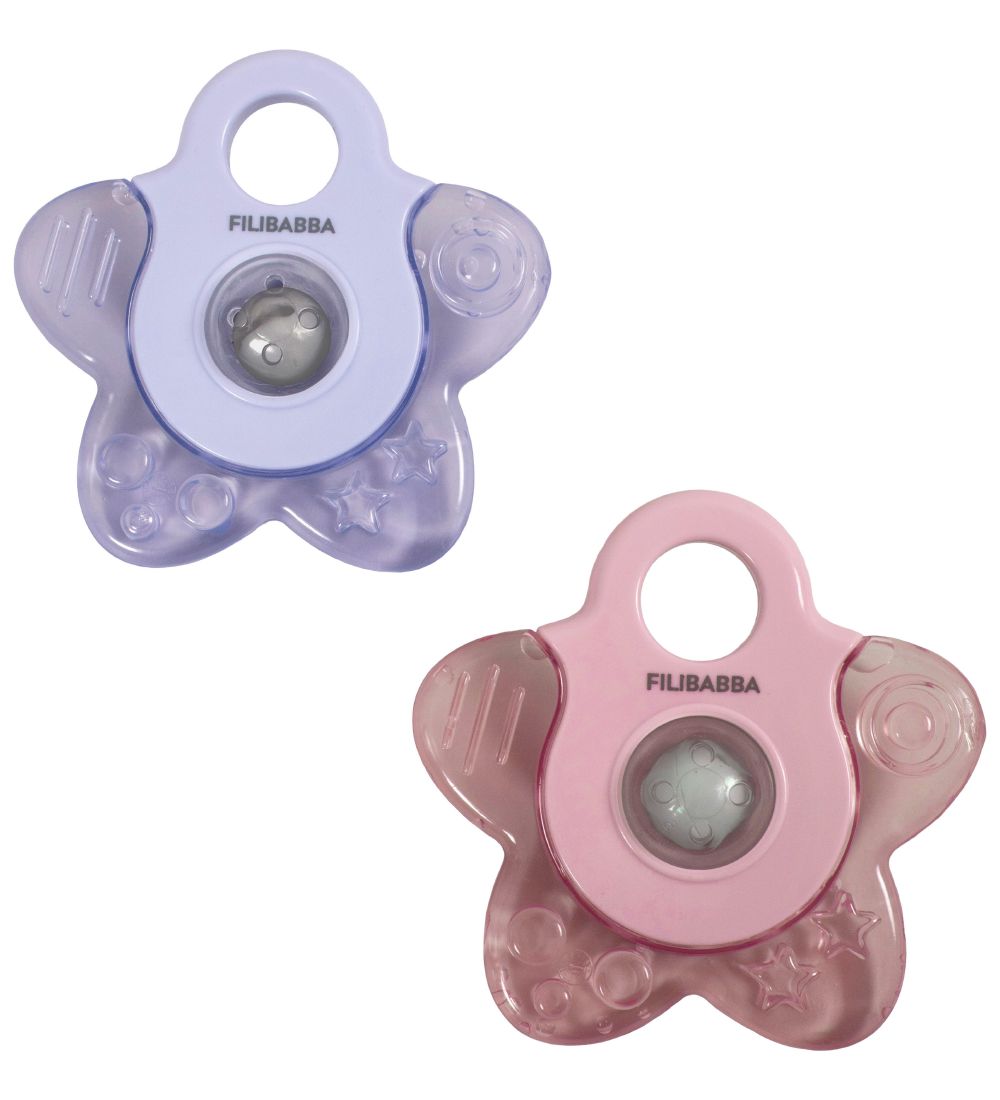 Filibabba Teether - 2-pack - Cooling Star - Rose Mix